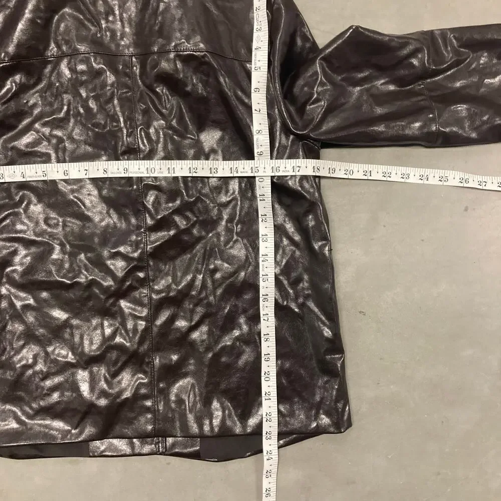 vintage y2k brown leather jacket